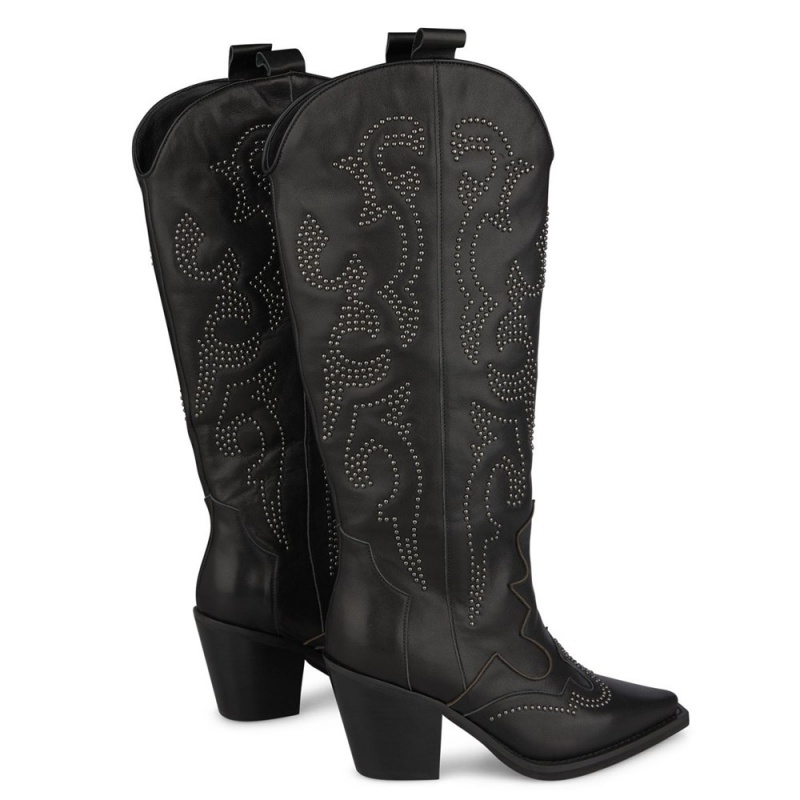 Bottes à Talons Alma En Pena Cowboy Boots With Heel Noir Femme | NQU-07205307